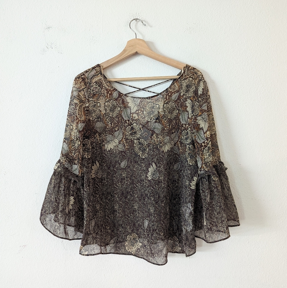 Zara Paisley Sheer Blouse